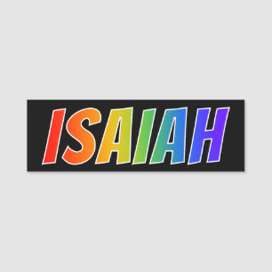 First Name "ISAIAH": Fun Rainbow Colouring Tag