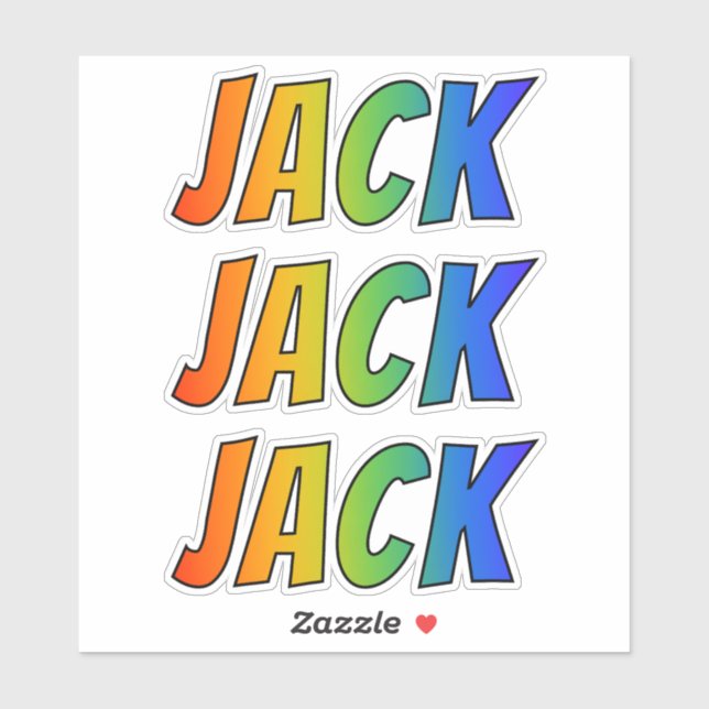 First Name "JACK" w/ Fun Rainbow Colouring (Sheet)