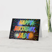 First Name "JADE" Fun "HAPPY BIRTHDAY"