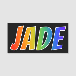 First Name "JADE": Fun Rainbow Colouring Tag
