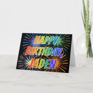 First Name "JADEN" Fun "HAPPY BIRTHDAY" Card