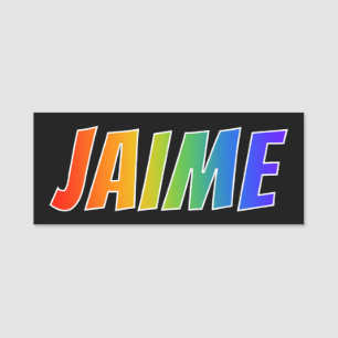 First Name "JAIME": Fun Rainbow Colouring Tag