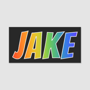 First Name "JAKE": Fun Rainbow Colouring Name Tag