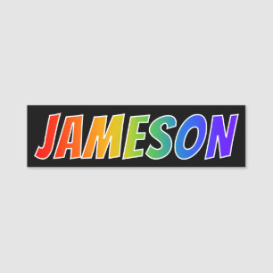 First Name "JAMESON": Fun Rainbow Colouring Tag