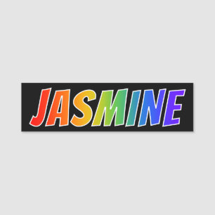 First Name "JASMINE": Fun Rainbow Colouring Tag
