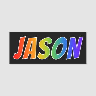 First Name "JASON": Fun Rainbow Colouring Name Tag