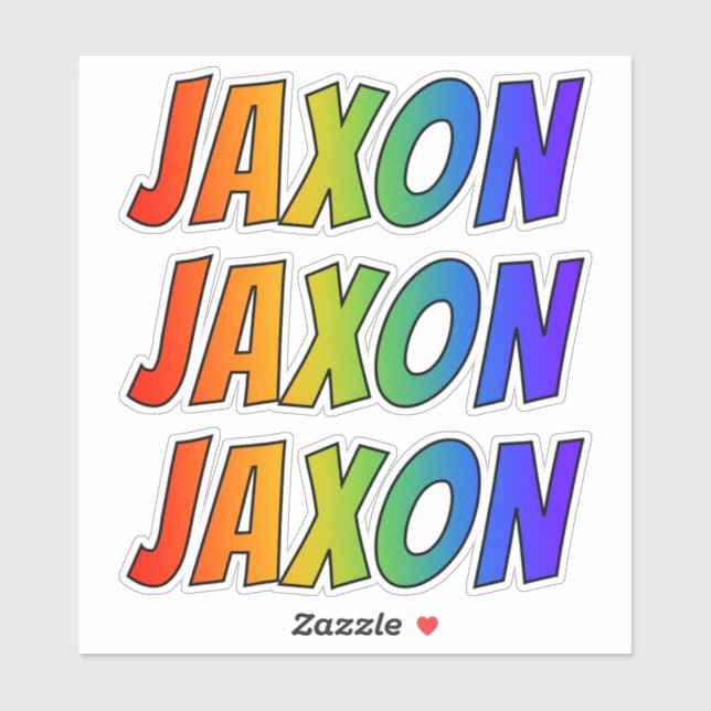 First Name "JAXON" w/ Fun Rainbow Colouring (Sheet)
