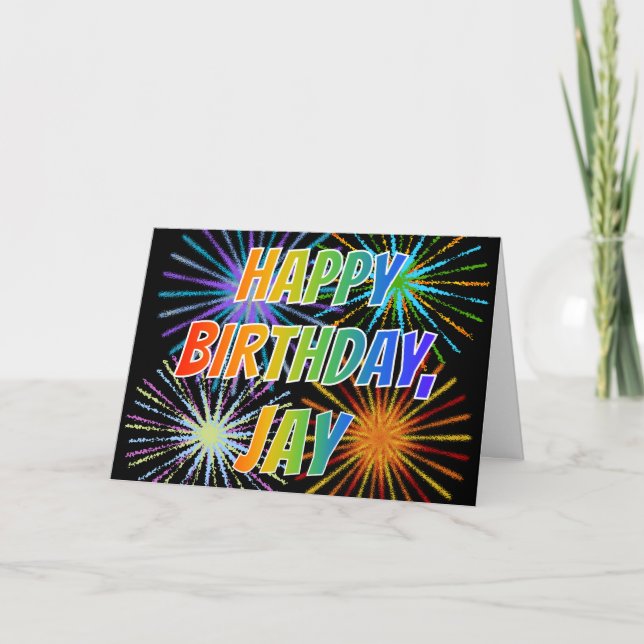 First Name "JAY" Fun "HAPPY BIRTHDAY" Card (Front)