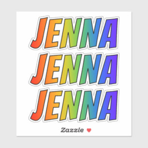 First Name "JENNA" w/ Fun Rainbow Colouring