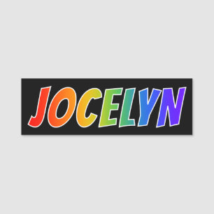 First Name "JOCELYN": Fun Rainbow Colouring Tag