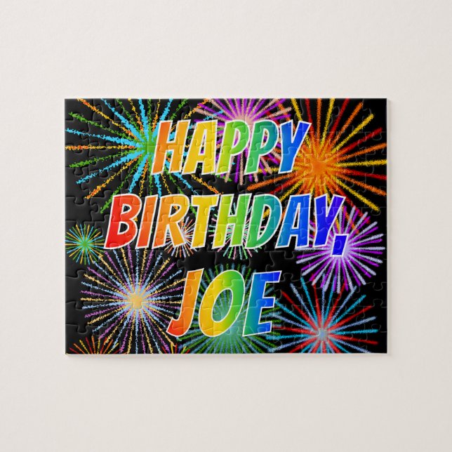 First Name "JOE", Fun "HAPPY BIRTHDAY" Jigsaw Puzzle (Horizontal)