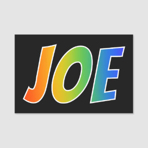 First Name "JOE": Fun Rainbow Colouring Tag