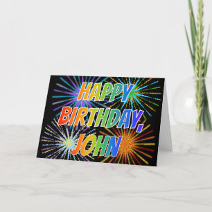 First Name "JOHN" Fun "HAPPY BIRTHDAY" Card