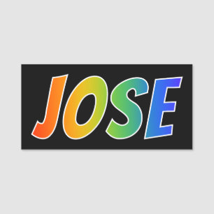 First Name "JOSE": Fun Rainbow Colouring Name Tag