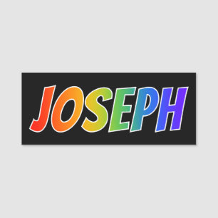 First Name "JOSEPH": Fun Rainbow Colouring Name Tag