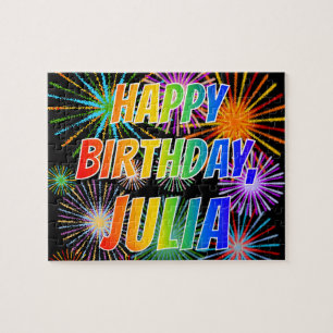 First Name "JULIA", Fun "HAPPY BIRTHDAY" Jigsaw Puzzle