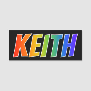 First Name "KEITH": Fun Rainbow Colouring Name Tag