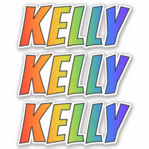 First Name "KELLY" w/ Fun Rainbow Colouring