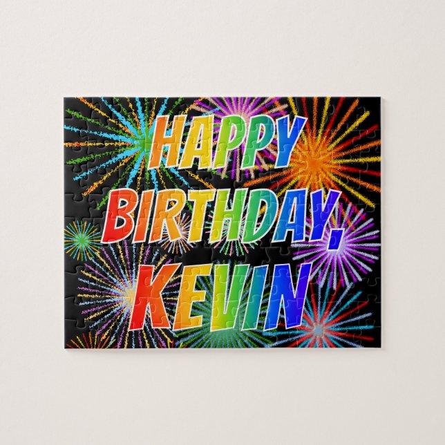 First Name "KEVIN", Fun "HAPPY BIRTHDAY" Jigsaw Puzzle (Horizontal)