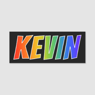 First Name "KEVIN": Fun Rainbow Colouring Tag