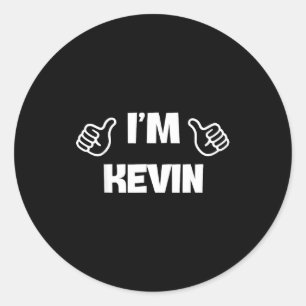 First Name Kevin Valentines Day Design For Couples Classic Round Sticker