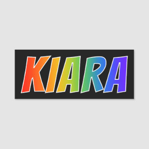 First Name "KIARA": Fun Rainbow Colouring Tag