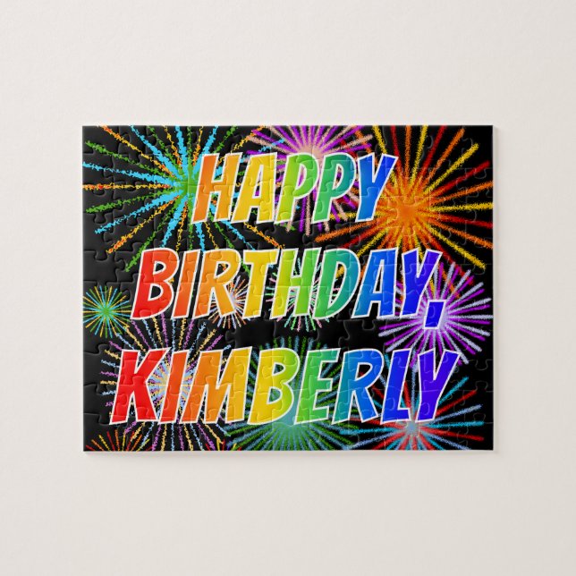 First Name "KIMBERLY", Fun "HAPPY BIRTHDAY" Jigsaw Puzzle (Horizontal)