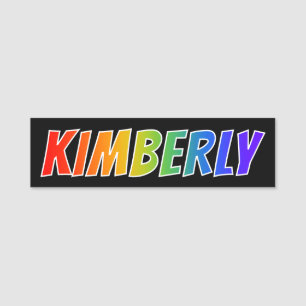 First Name "KIMBERLY": Fun Rainbow Colouring Name Tag