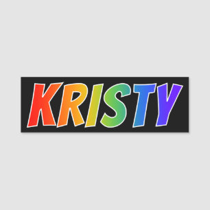First Name "KRISTY": Fun Rainbow Colouring Tag