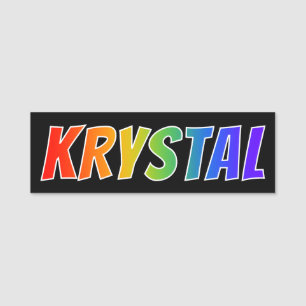 First Name "KRYSTAL": Fun Rainbow Colouring Tag