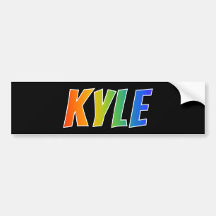 First Name "KYLE": Fun Rainbow Colouring Bumper Sticker