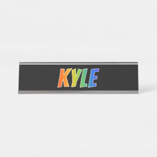 First Name "KYLE": Fun Rainbow Colouring Desk Name Plate