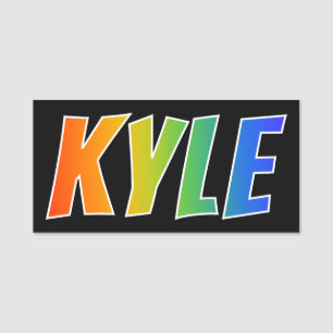 First Name "KYLE": Fun Rainbow Colouring Tag