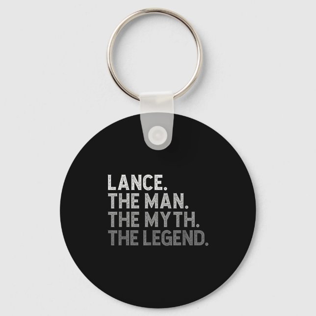 First Name Lance The Man Myth Legend D Funny  Keychain (Front)