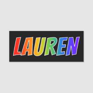 First Name "LAUREN": Fun Rainbow Colouring Name Tag