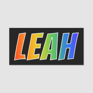 First Name "LEAH": Fun Rainbow Colouring Tag