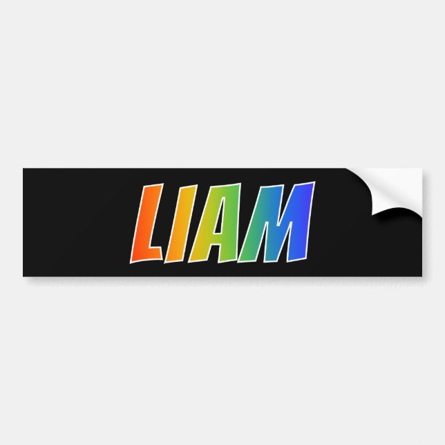 First Name "LIAM": Fun Rainbow Colouring Bumper Sticker (Front)