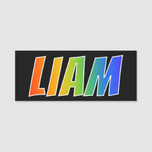First Name "LIAM": Fun Rainbow Colouring Name Tag