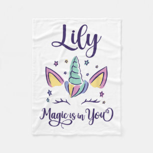 First Name Lily D Lily  Fleece Blanket