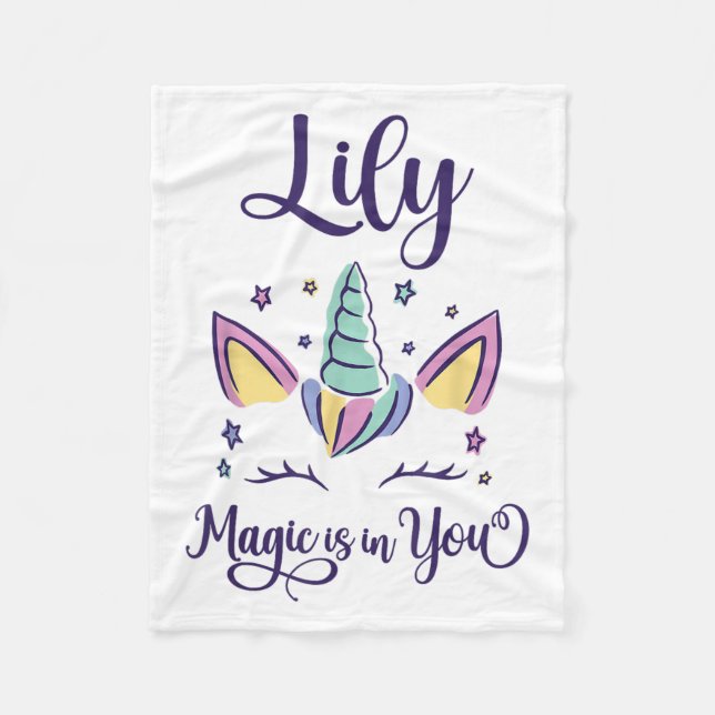 First Name Lily D Lily  Fleece Blanket (Front)