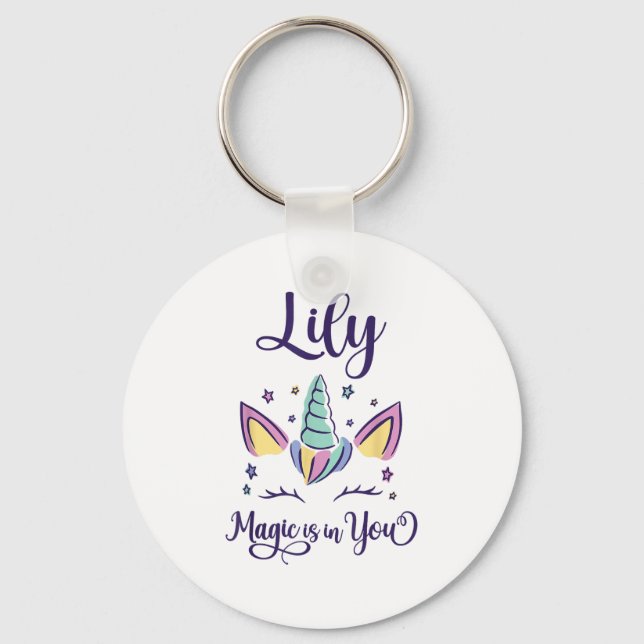 First Name Lily D Lily  Keychain (Front)