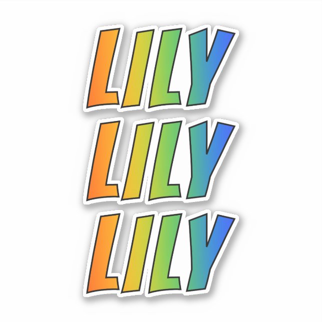First Name "LILY" w/ Fun Rainbow Colouring (Front)