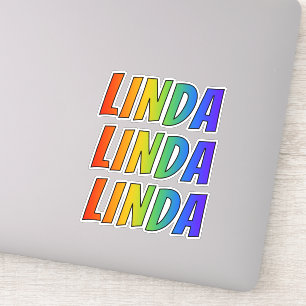 First Name "LINDA" w/ Fun Rainbow Colouring