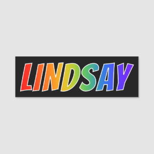 First Name "LINDSAY": Fun Rainbow Colouring Tag
