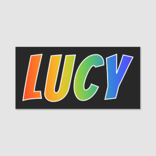 First Name "LUCY": Fun Rainbow Colouring Tag