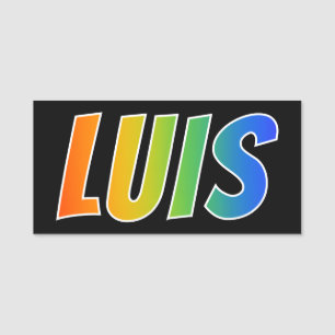 First Name "LUIS": Fun Rainbow Colouring Tag