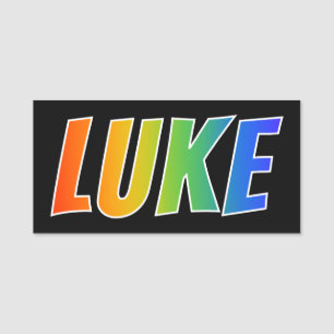 First Name "LUKE": Fun Rainbow Colouring Name Tag
