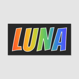First Name "LUNA": Fun Rainbow Colouring Name Tag