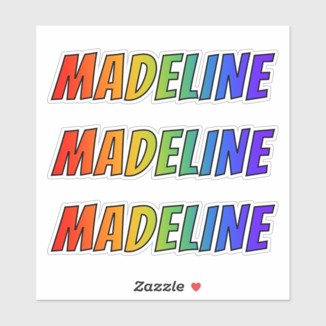 First Name "MADELINE" w/ Fun Rainbow Colouring (Sheet)