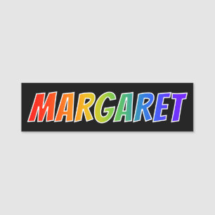 First Name "MARGARET": Fun Rainbow Colouring Name Tag